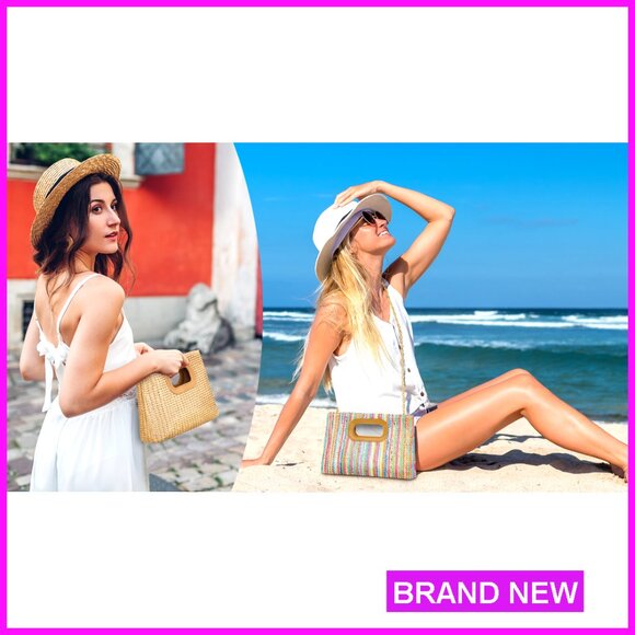 Top Handle Clutch Handbag Elegant Evening Purse with Gold Chain Adjustable Strap - Picture 8 of 8